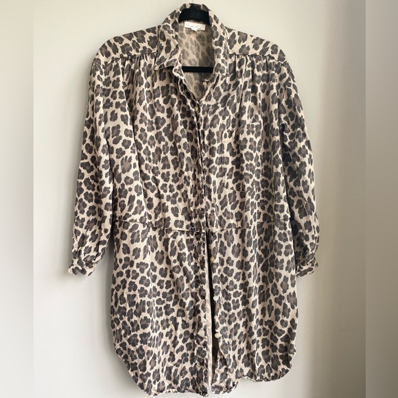 Leopard Print Button Down Tunic - Picture 2 of 12